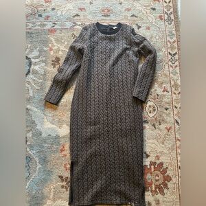 ASOS Charcoal Cable Knit Long Sleeve Dress